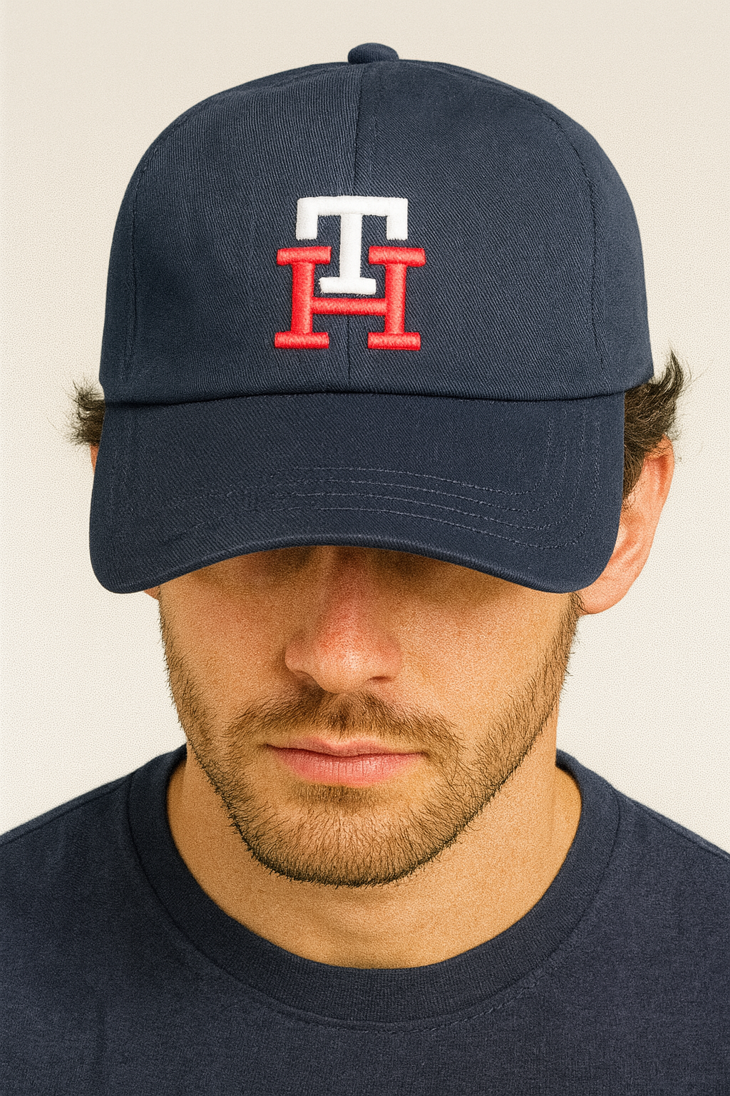 Tommy Hilfiger Men’s Navy “TH” Embroidered Logo Baseball Cap