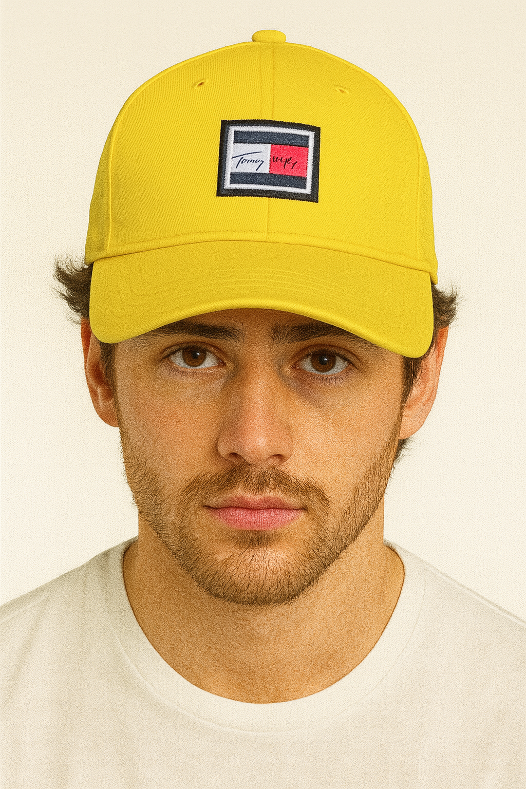 Tommy Hilfiger Men’s Signature Flag Embroidered Yellow Baseball Cap