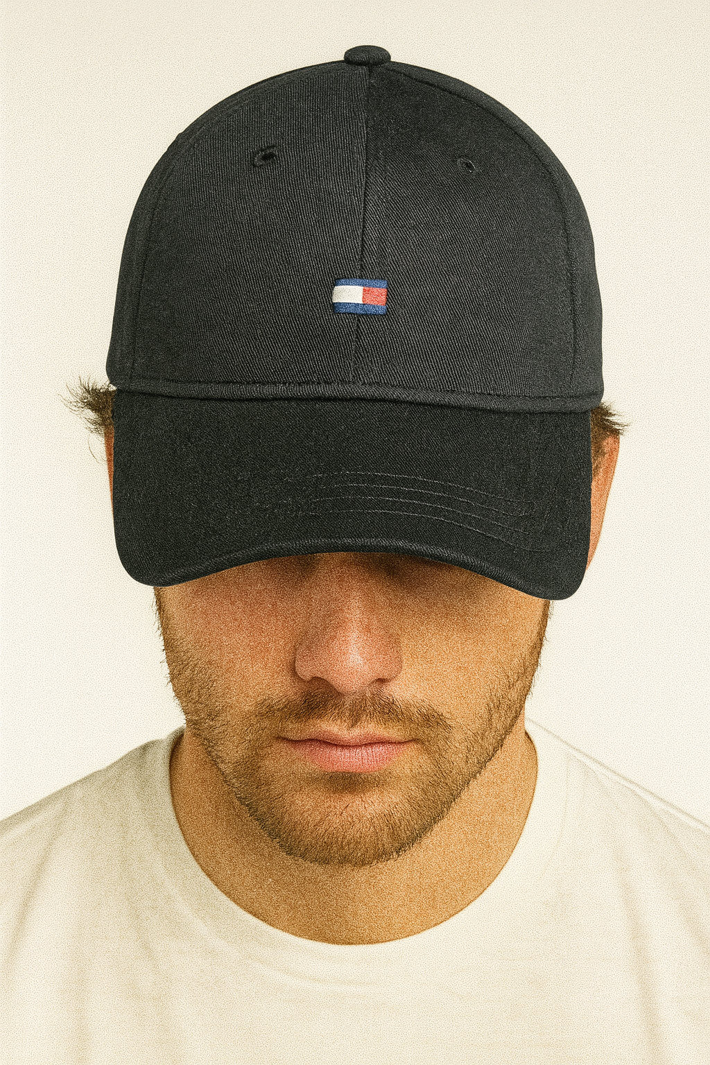 Tommy Hilfiger Men’s Classic Flag Embroidered Black Baseball Cap