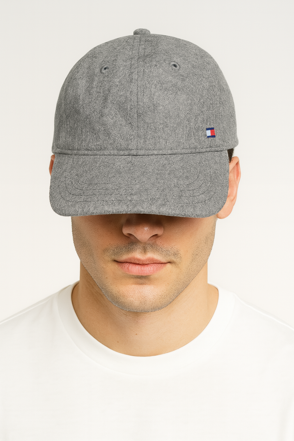 Tommy Hilfiger Heather Grey Wool Baseball Cap