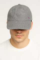 Tommy Hilfiger Heather Grey Wool Baseball Cap