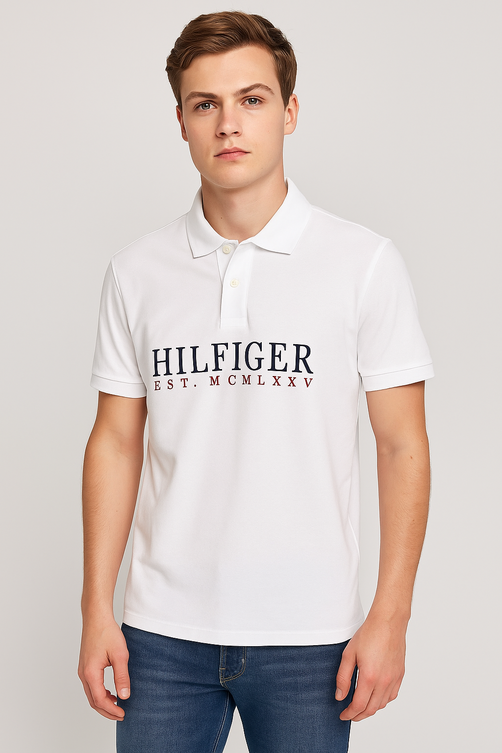 Tommy Hilfiger Men’s Classic White Polo T-Shirt Fit Regular