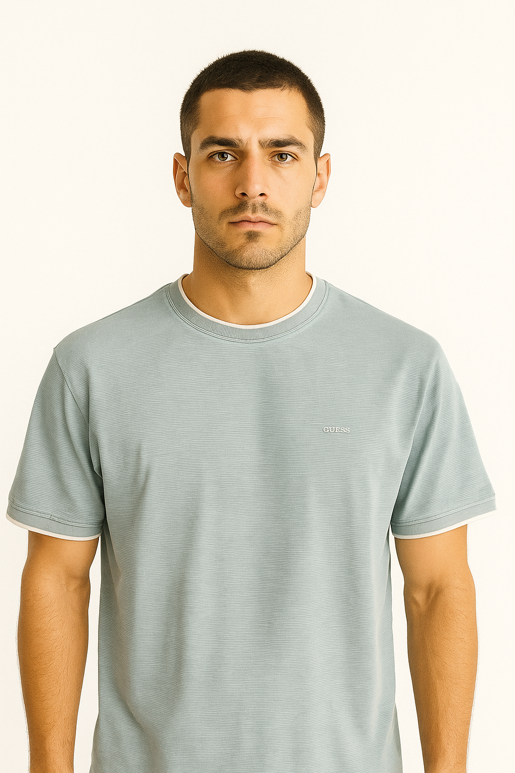 GUESS Men’s Sage Ribbed Oversized Logo T-Shirt