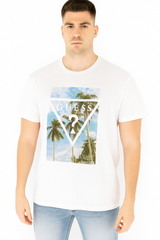 Guess Tropical Logo Graphic Tee – White