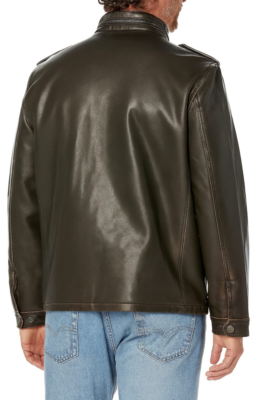 Levi's Men's Faux Leather Military Jacket