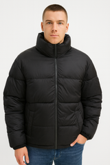 Hollister Men’s Black Puffer Jacket – Winter Warmth & Comfort