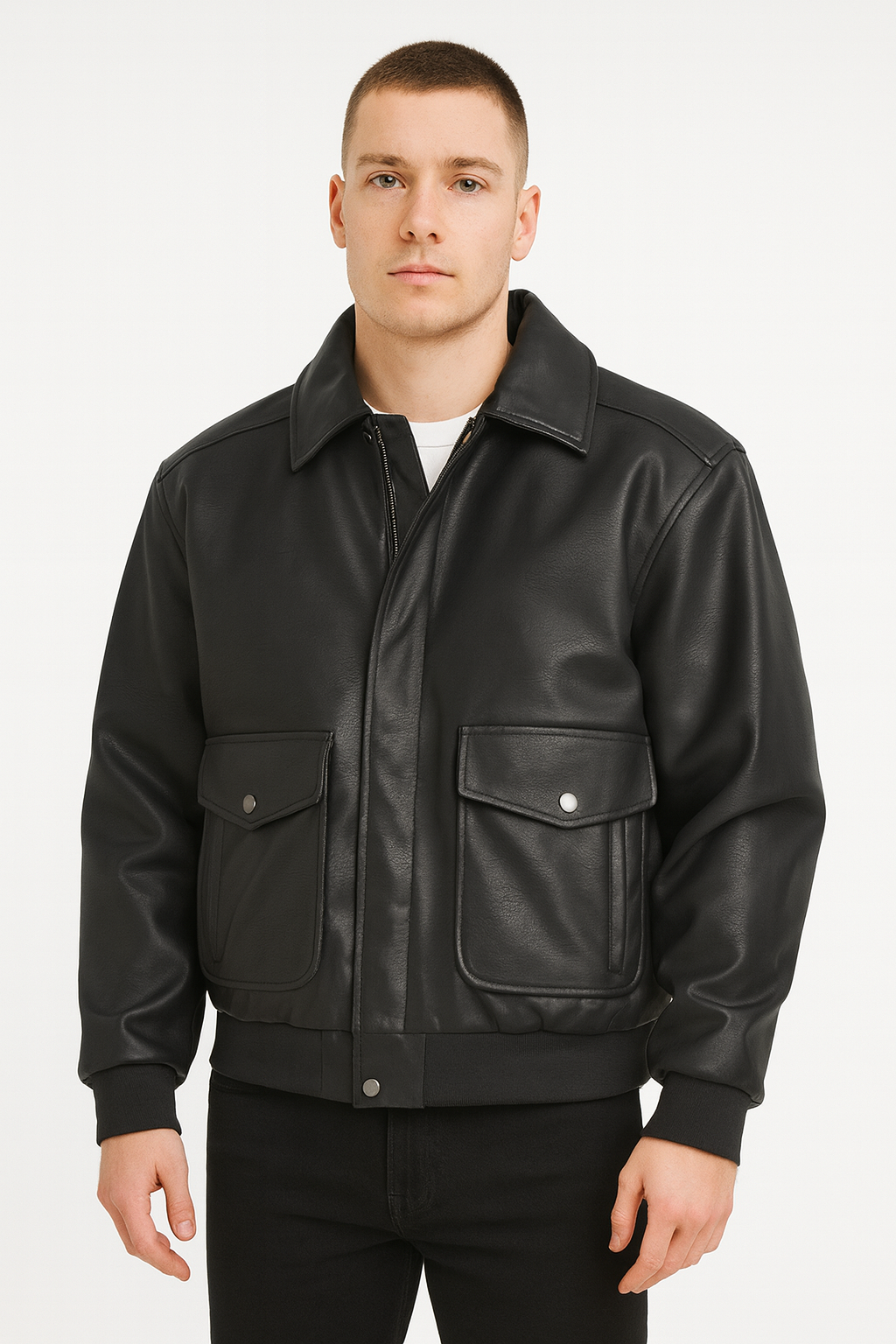 Moto Jacket Hollister Black Leather Jacket Hollister Men's Black