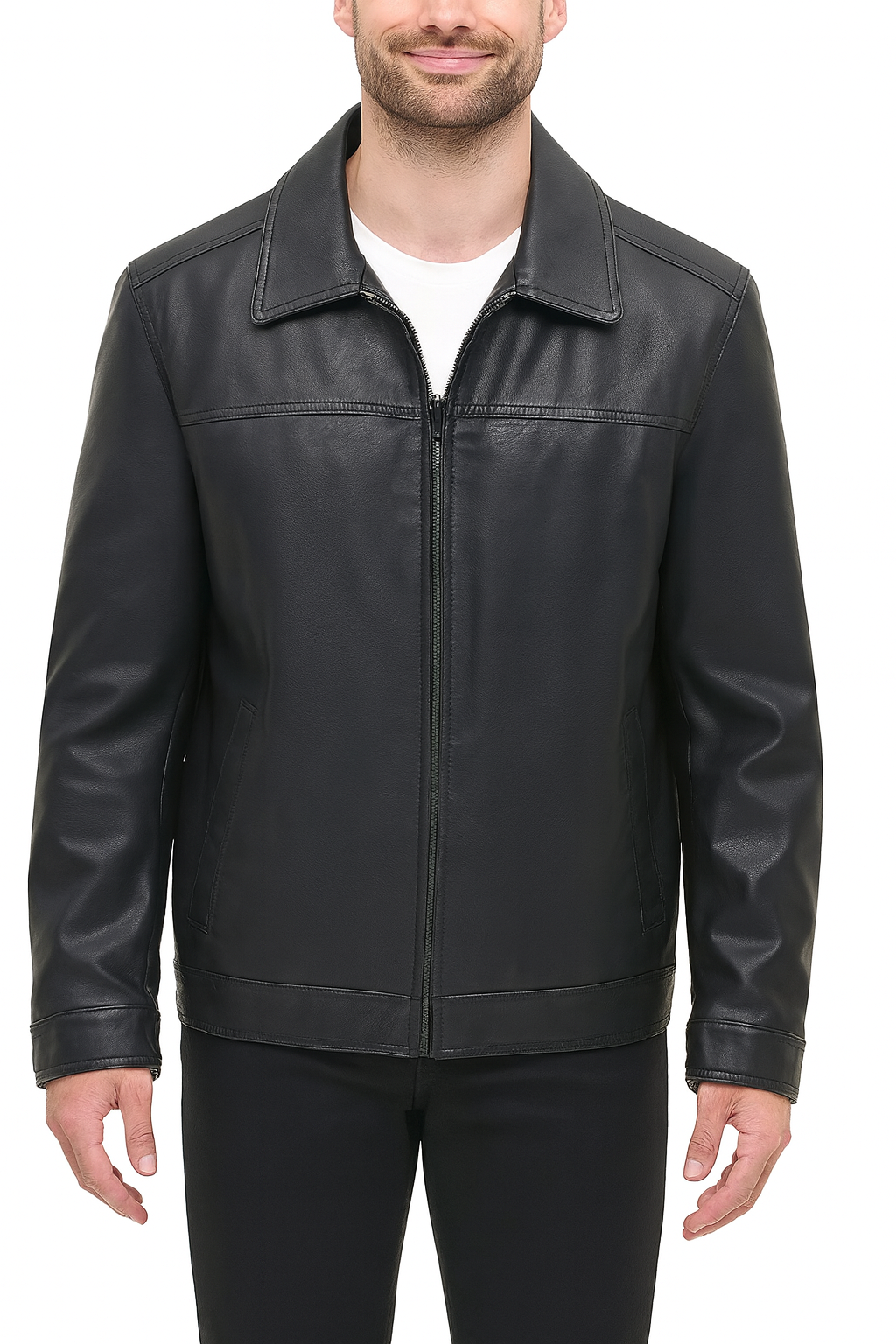 Tommy Men’s Classic Black Leather Jacket