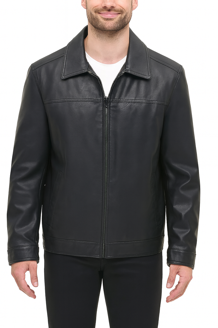 Tommy Men’s Classic Black Leather Jacket