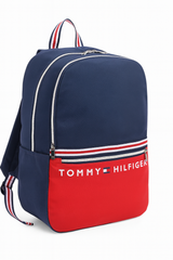 Tommy Hilfiger Unisex Navy & Red Backpack with Logo Detail