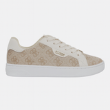 Guess Women’s Beige Monogram Lace-Up Sneakers