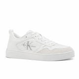 Calvin Klein Jeans Debossed-Logo Leather Trainers _ White