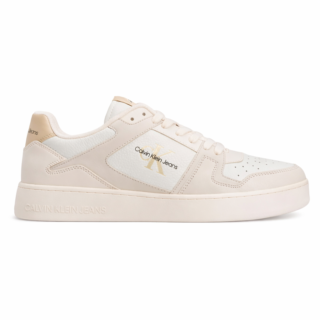 This is a pair of Calvin Klein Hania trainers in white/beige.