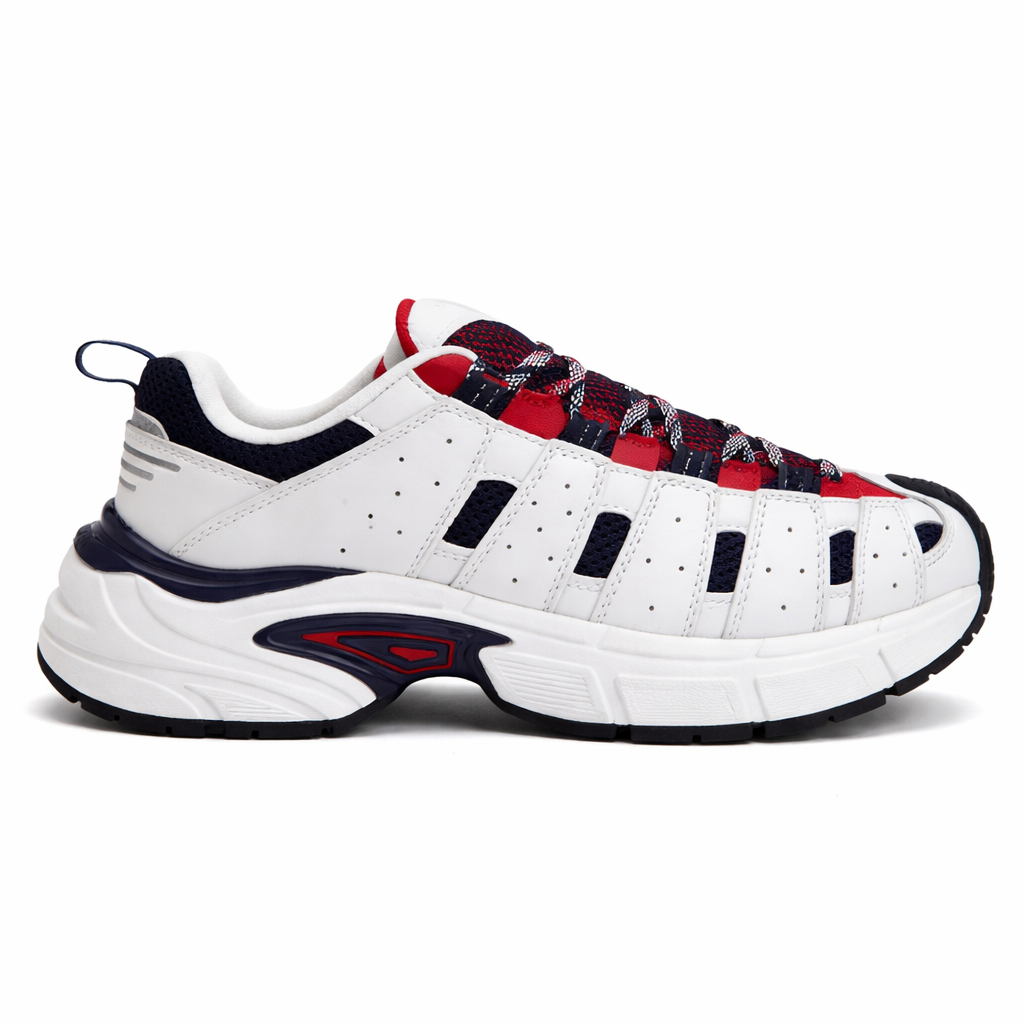 This is a pair of Tommy Hilfiger Archive '95 leather sneakers _ Off White