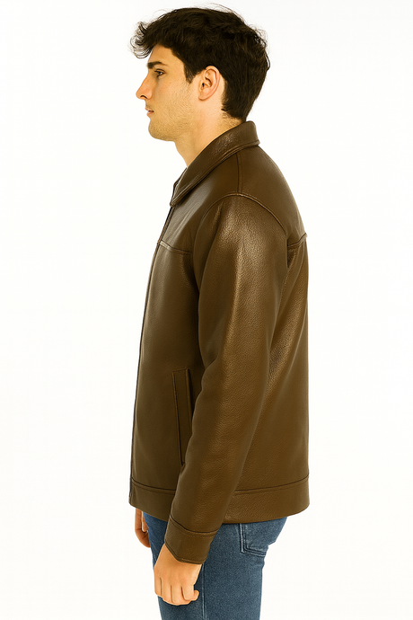 Tommy Hilfiger Men's Brown Leather Jacket