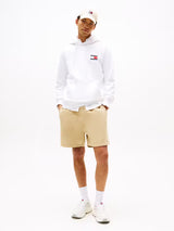 Tommy Jeans Men’s White Hoodie with Flag Logo