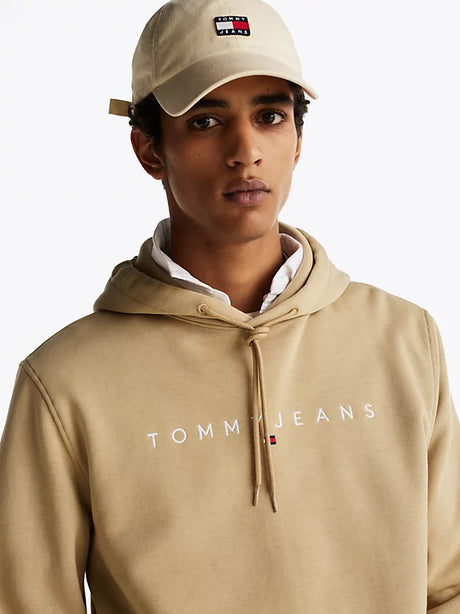 Tommy Jeans Men’s Beige Hoodie with White Logo