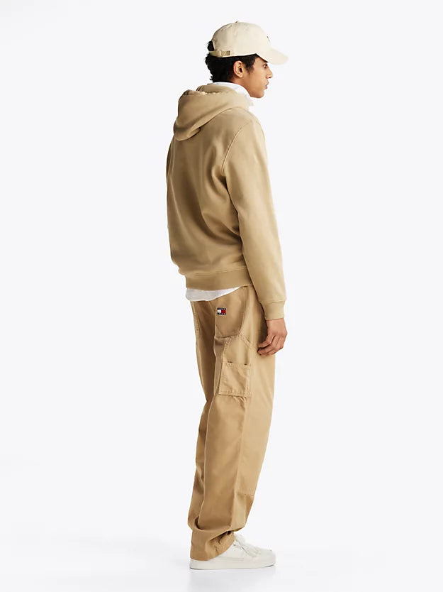 Tommy Jeans Men’s Beige Hoodie with White Logo