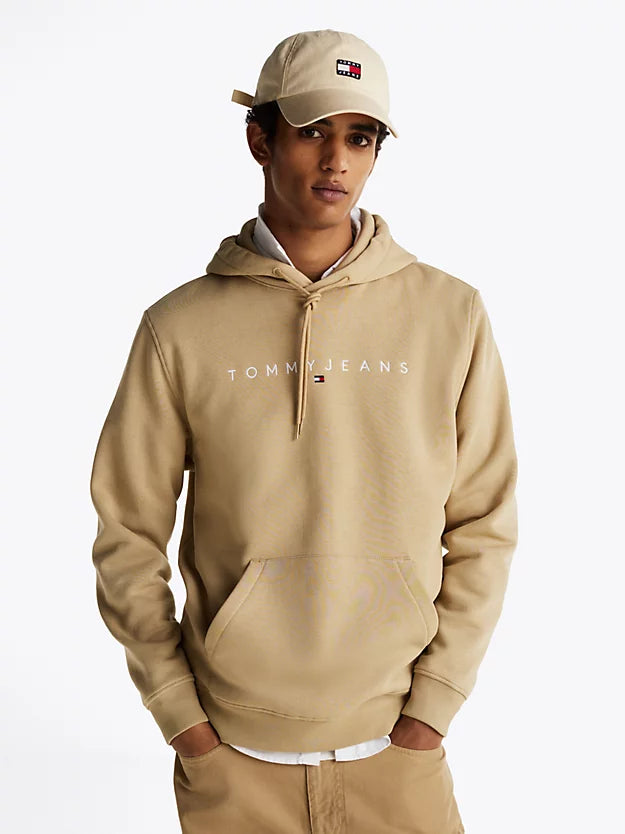 Tommy Jeans Men’s Beige Hoodie with White Logo