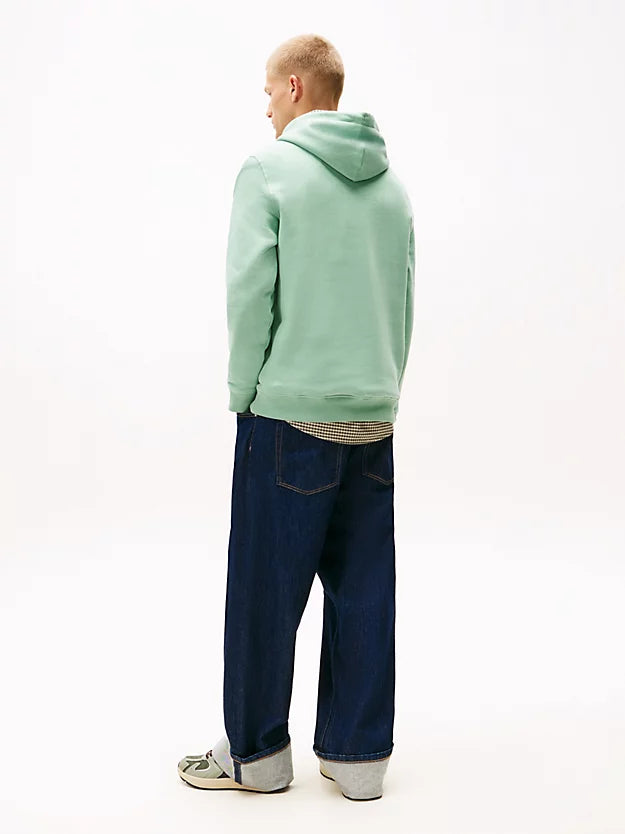 Tommy Jeans Men’s Mint Green Hoodie with Blue Logo