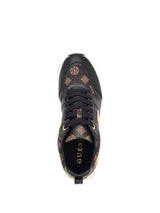 GUESS Women’s Black & Gold Logo Lace-Up Sneakers