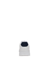 GUESS Men’s White Low-Top Sneakers with Navy & Red Stripe