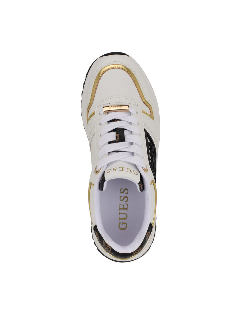 GUESS Women’s White & Gold Logo Platform Sneakers
