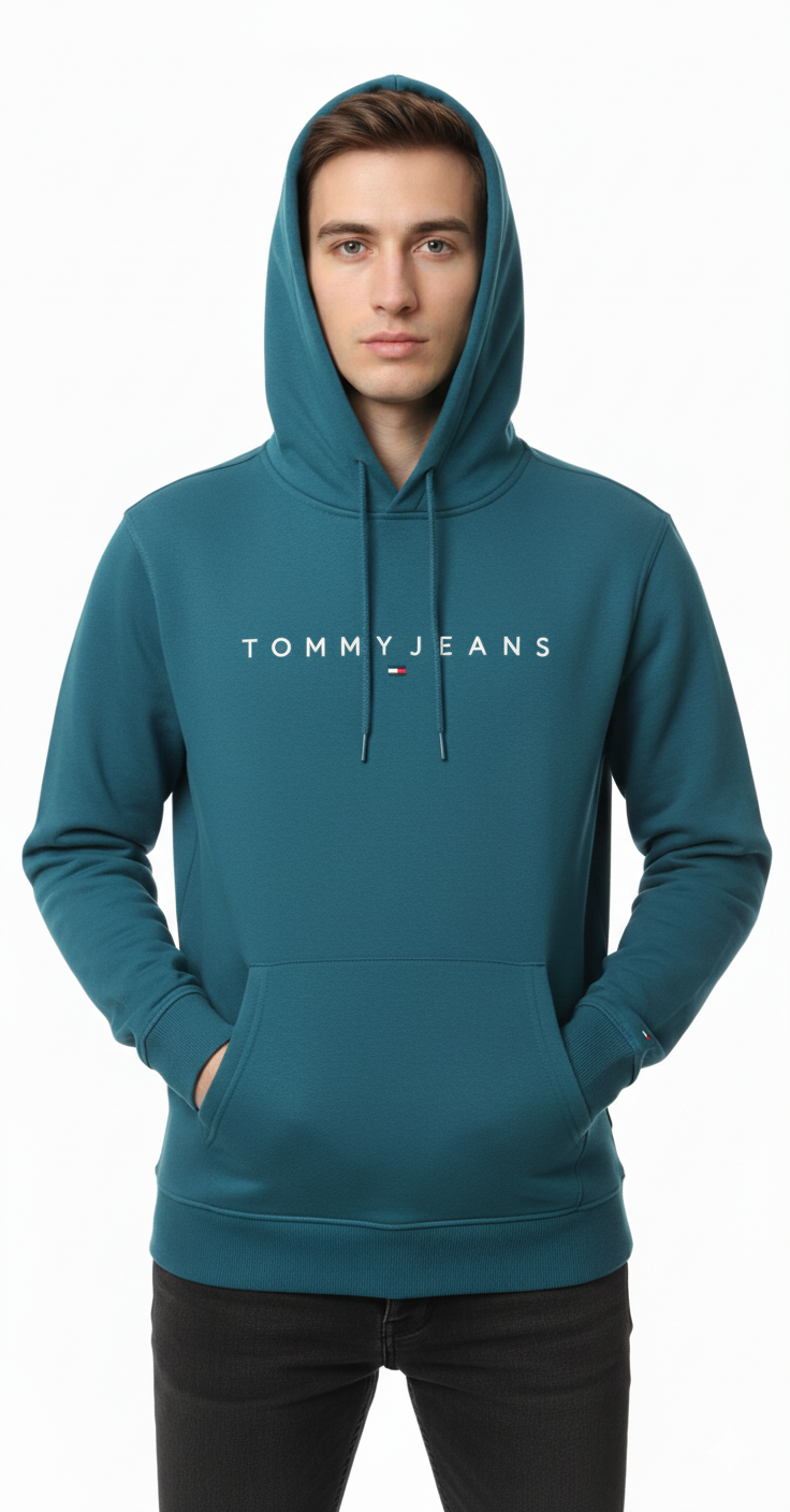 Tommy Jeans Men's Heritage Logo Hoodie - Deep Teal