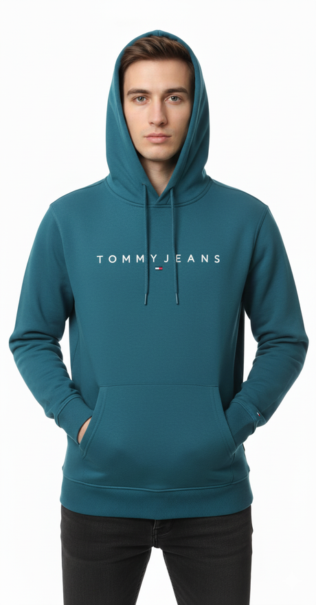 Tommy Jeans Men's Heritage Logo Hoodie - Deep Teal