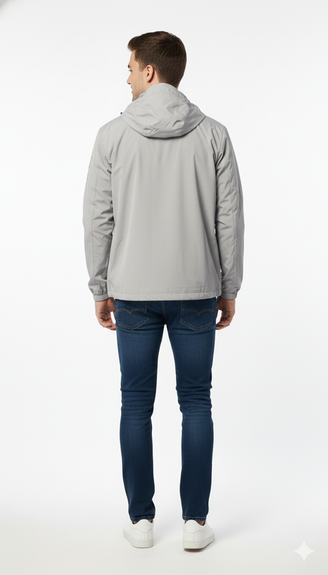 Timberland Men’s Lightweight Hooded Windbreaker Jacket – Grey