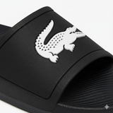 LACOSTE - Men's Croco Synthetic Slides - Black