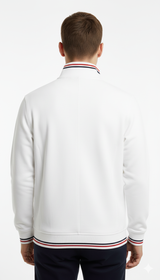 Tommy Hilfiger Men's Full-Zip Track Jacket - White with Flag Collar & Cuffs