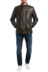 Faux Leather Trucker Jacket - LevI's _ Brown