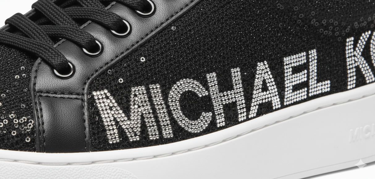 Sky Sequin Logo Sneaker (Black)