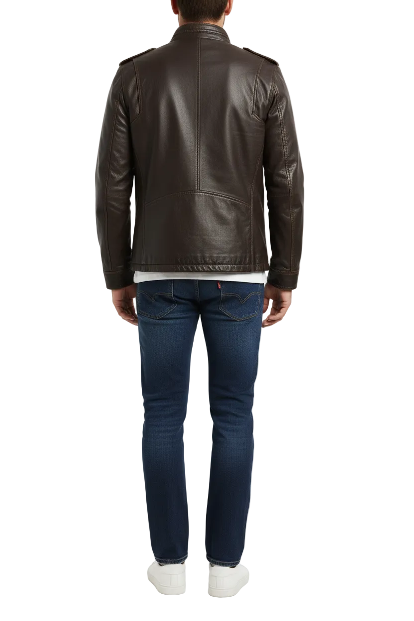 Faux Leather Trucker Jacket - LevI's _ Brown