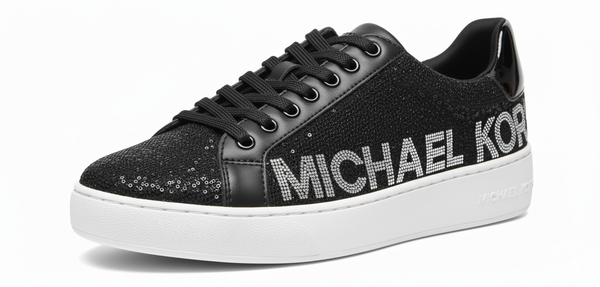 Sky Sequin Logo Sneaker (Black)