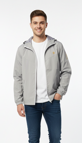 Timberland Men’s Lightweight Hooded Windbreaker Jacket – Grey