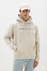 Tommy Jeans Essential Logo Hoodie - Desert Sand Dune