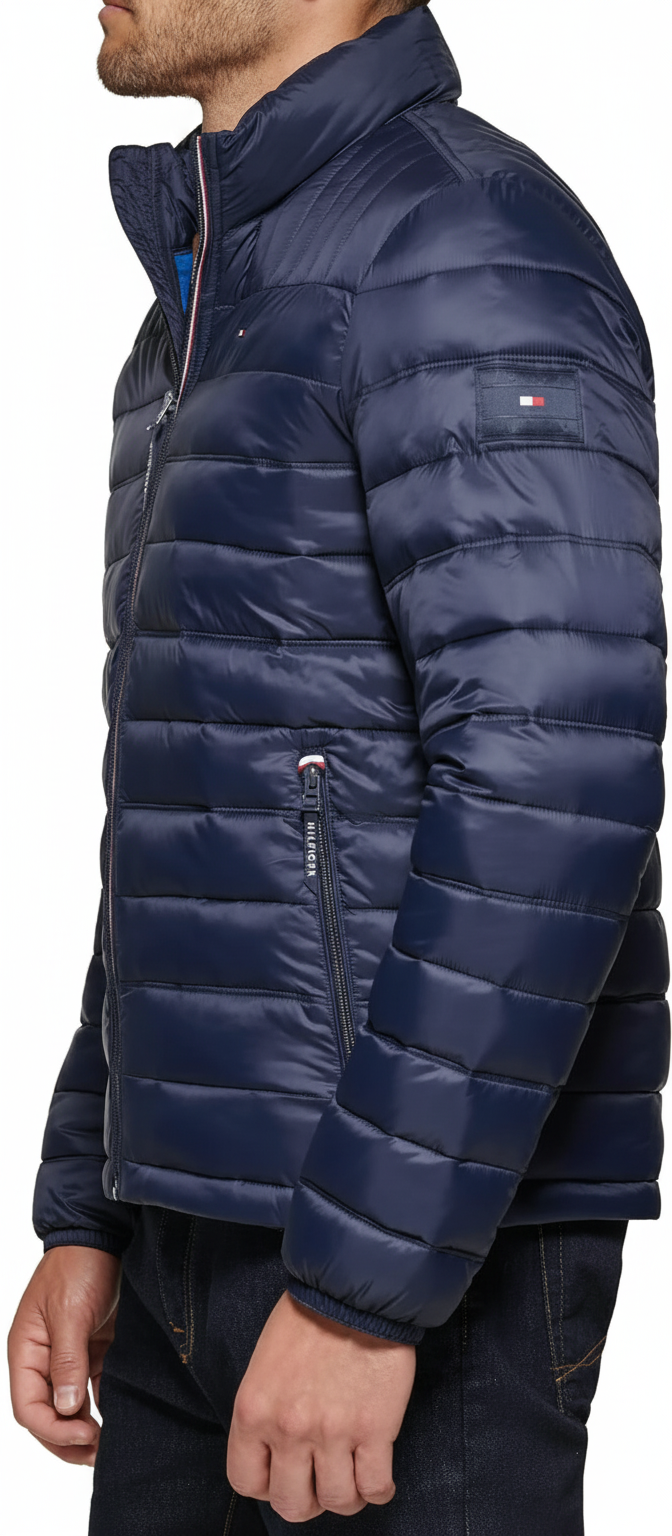Tommy Hilfiger Men's Lightweight Packable Hooded Puffer Jacket