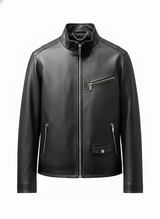Karl Lagerfeld Men's Faux-Leather Moto Jacket
