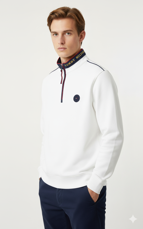 Tommy Hilfiger Men's Signature Collar Quarter-Zip Sweatshirt