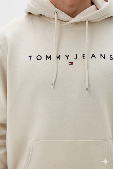 Tommy Jeans Essential Logo Hoodie - Desert Sand Dune