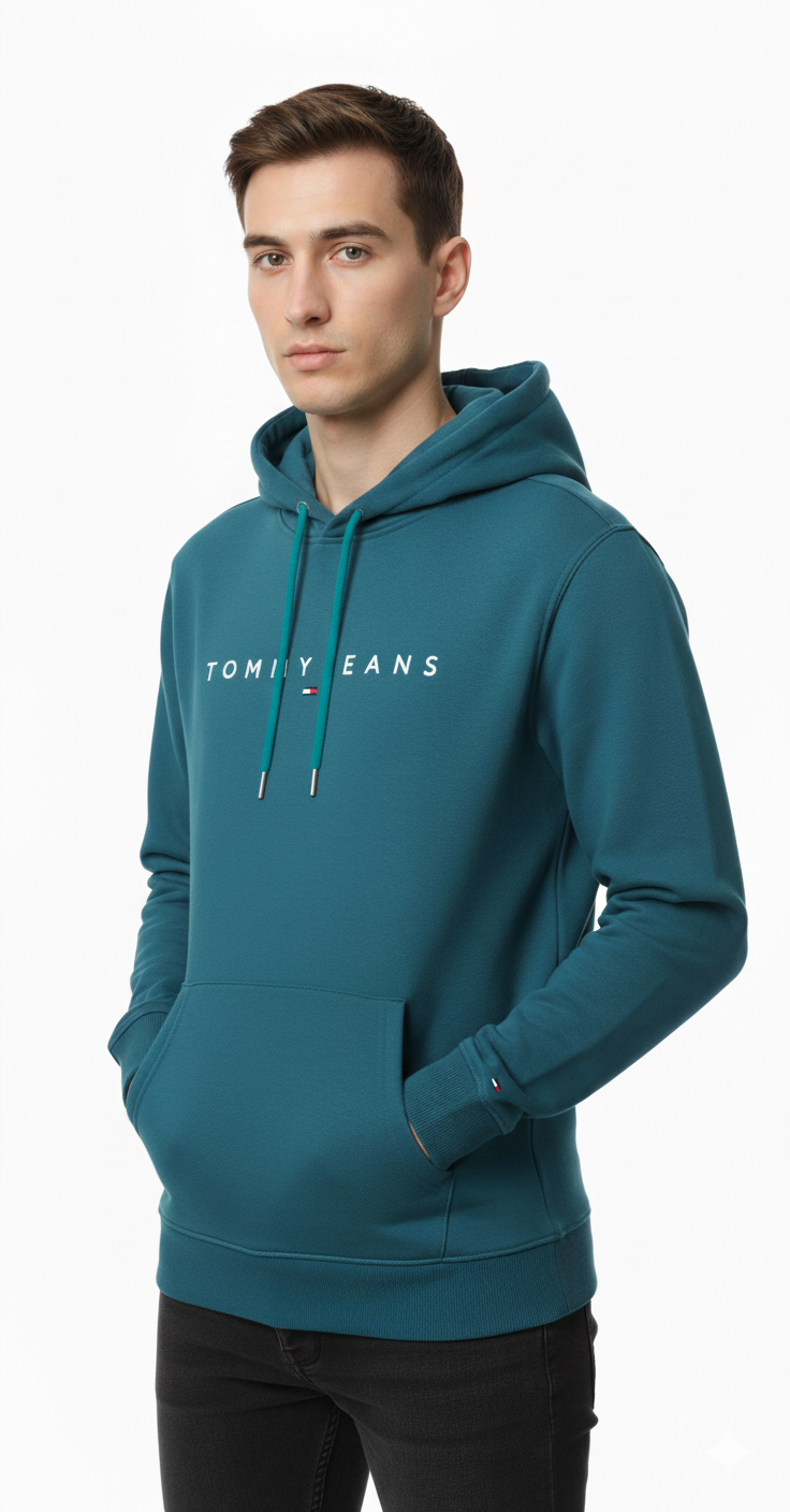 Tommy Jeans Men's Heritage Logo Hoodie - Deep Teal