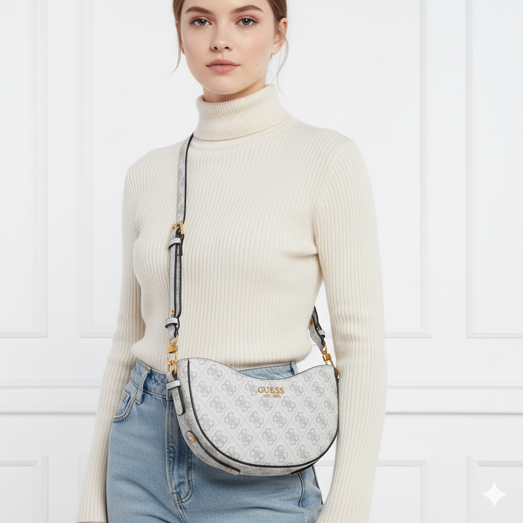 GUESS - Sporty Mesh Runner Crossbody Bag with Rectangular Logo Plaque