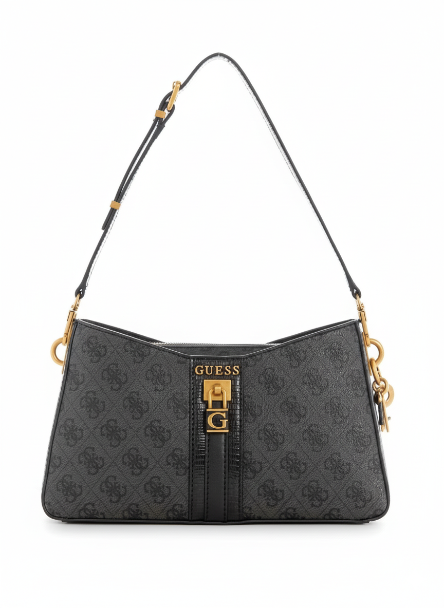 GUESS -Quilted Flap Crossbody Bag with Chain Strap and Iconic Logo