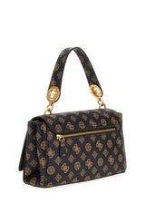 Guess Women’s Logo Print Top Handle Bag – Black/Gold