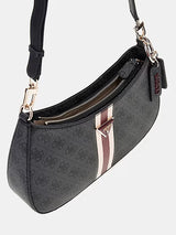 Guess Noelle 4G Logo Shoulder Bag – Black/Coal