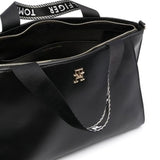 Tommy Hilfiger Women’s Black Logo Strap Shopper Tote