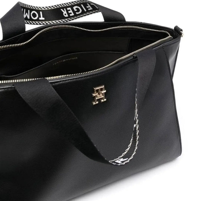Tommy Hilfiger Women’s Black Logo Strap Shopper Tote