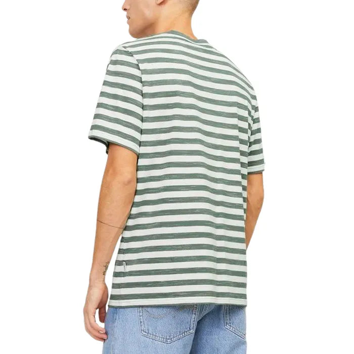 Jack & Jones GESTREIFT RUNDHALS - T-shirt con stampa - laurel wreath